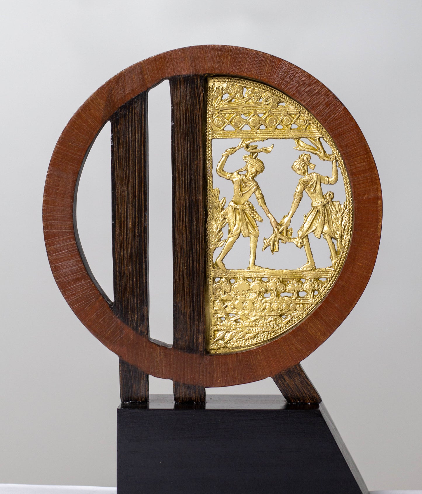 Brass Wooden Dhokra Jali Memento - Cultural Grace for Meaningful Recognition