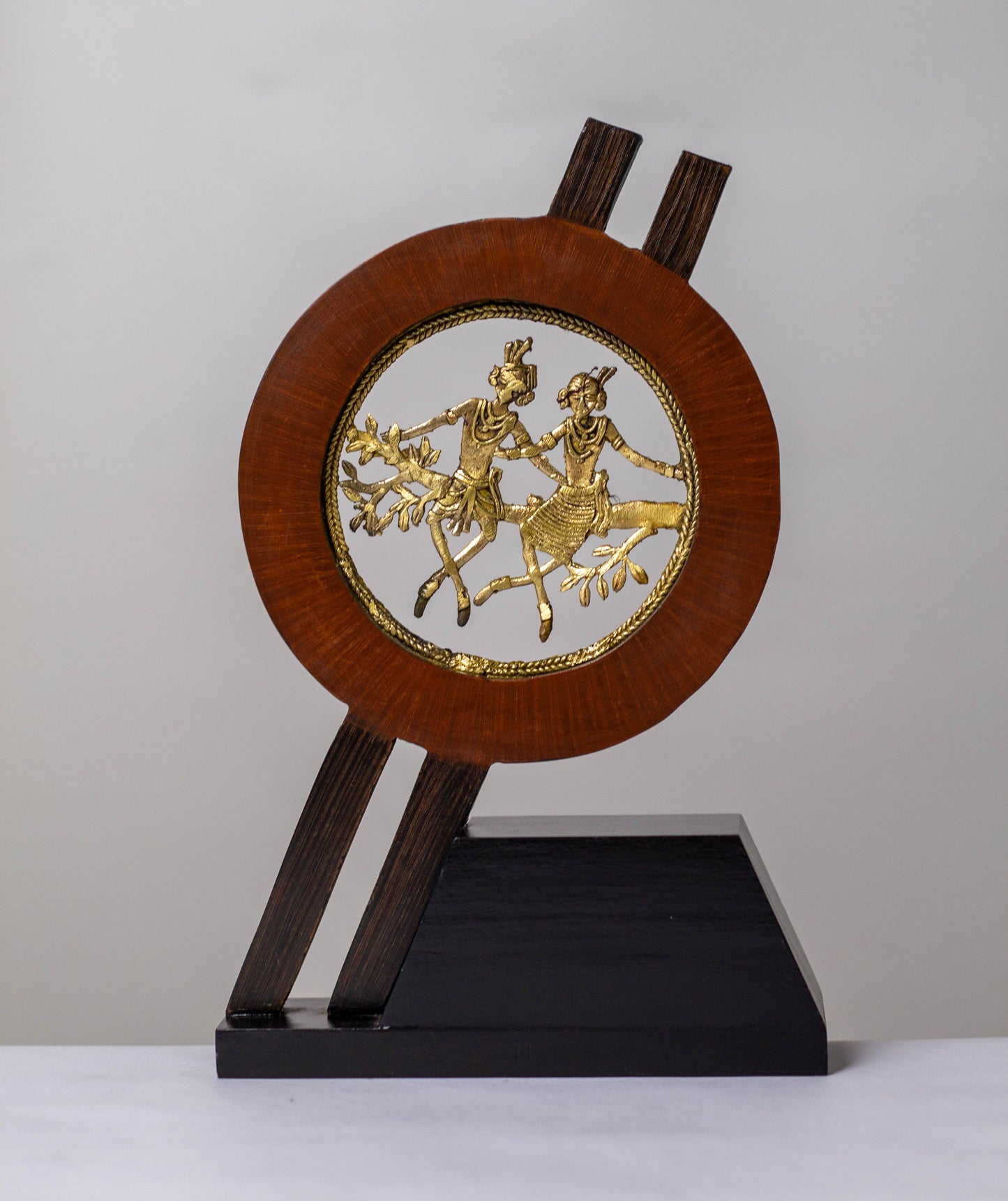 Brass With Wooden Tribal Couple Memento/Table Top