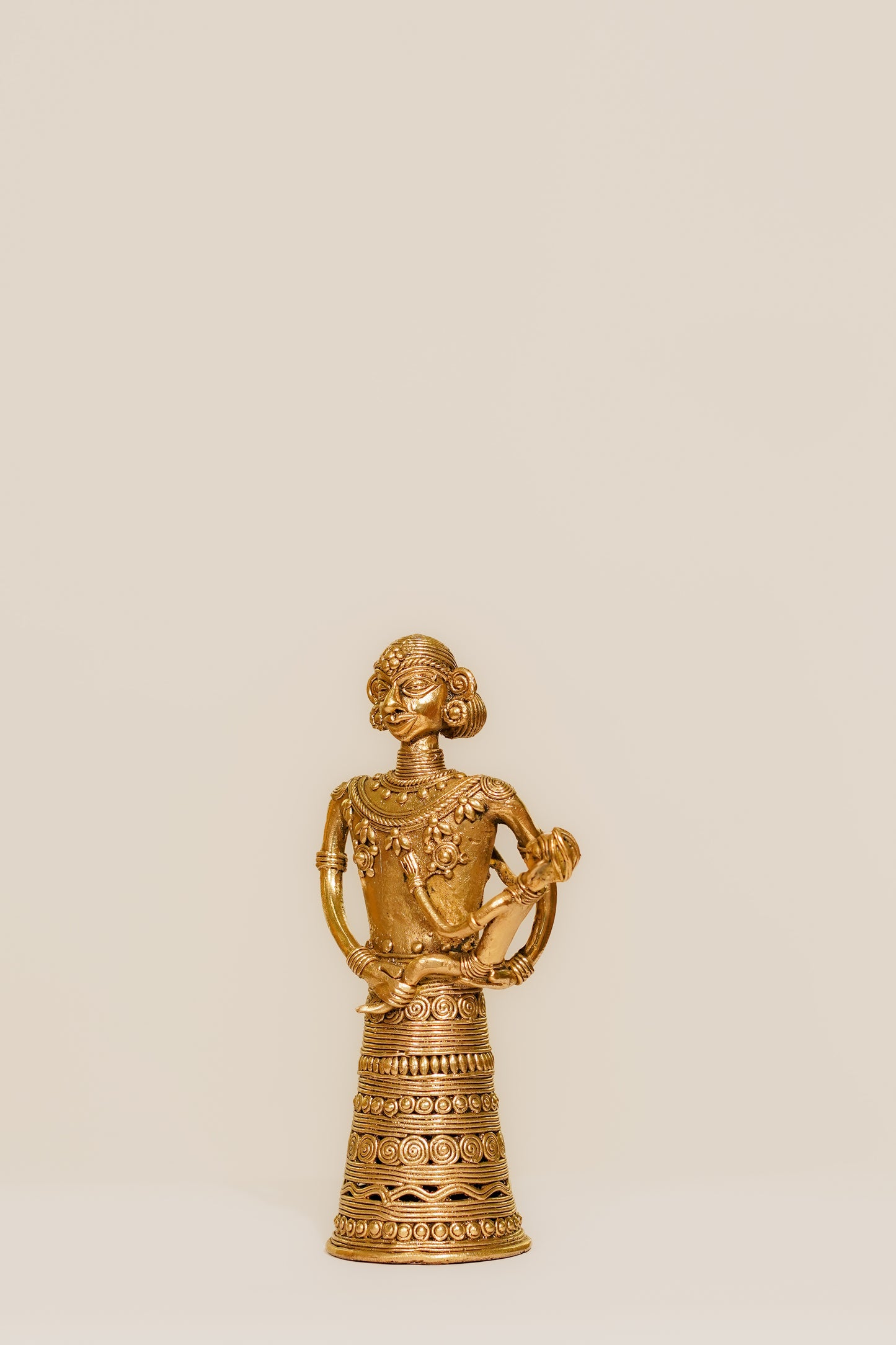 Brass Dhokra Raja Rani Statue – Tribal Art Masterpiece
