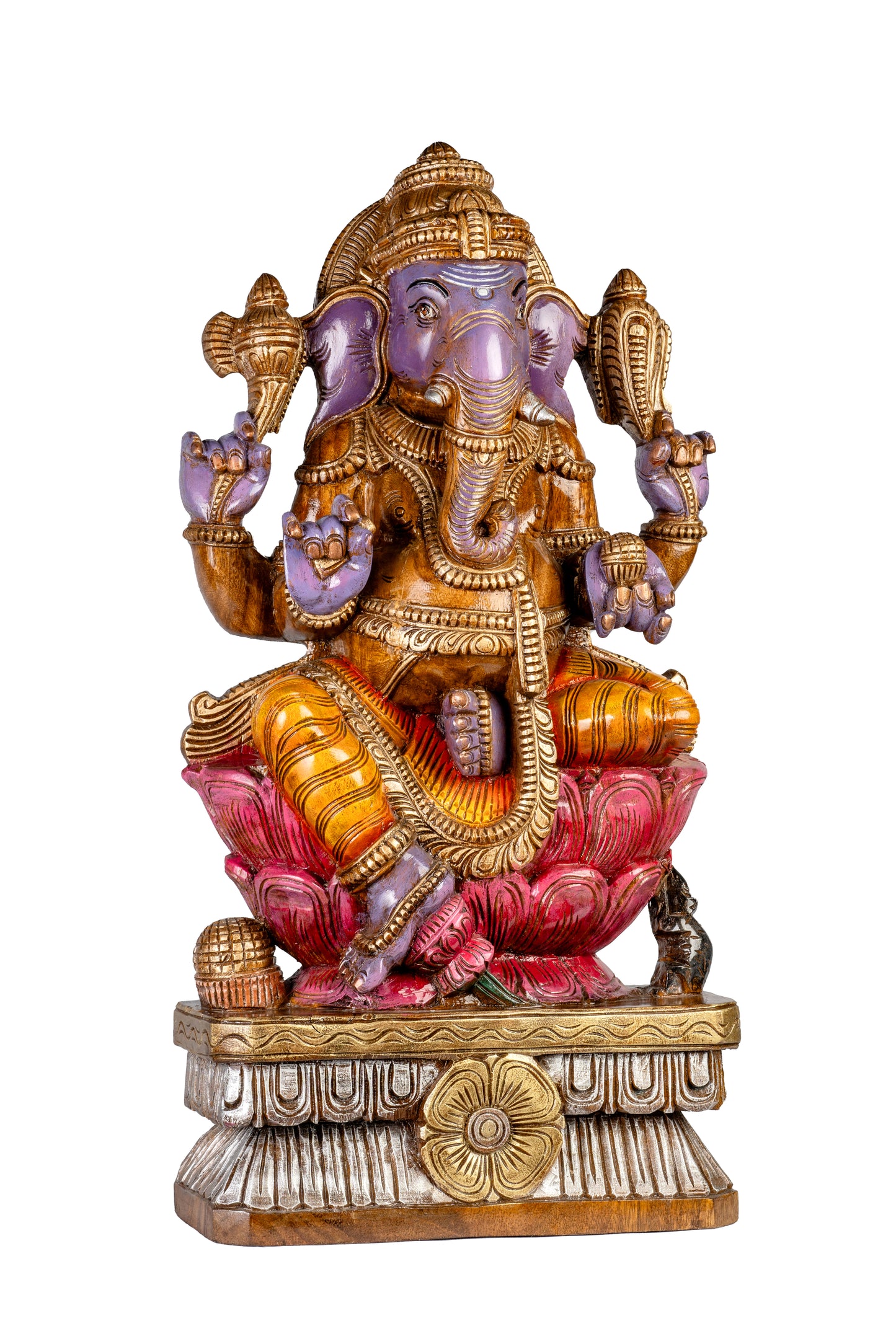 Lord Ganesha : Wooden Ganesha Statue 30 INCH
