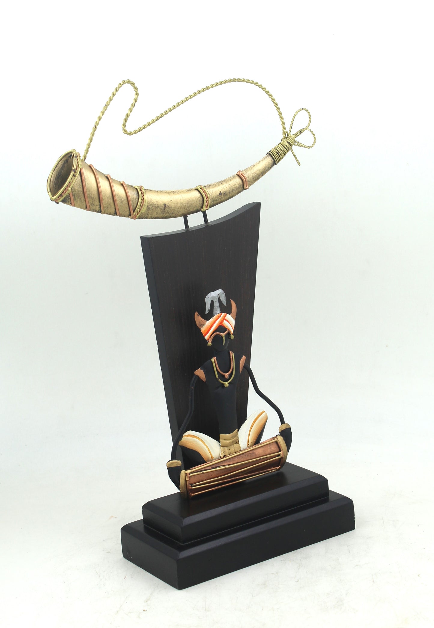 Chhattisgarh Tribal Musician: Wrought Iron Dholak Memento