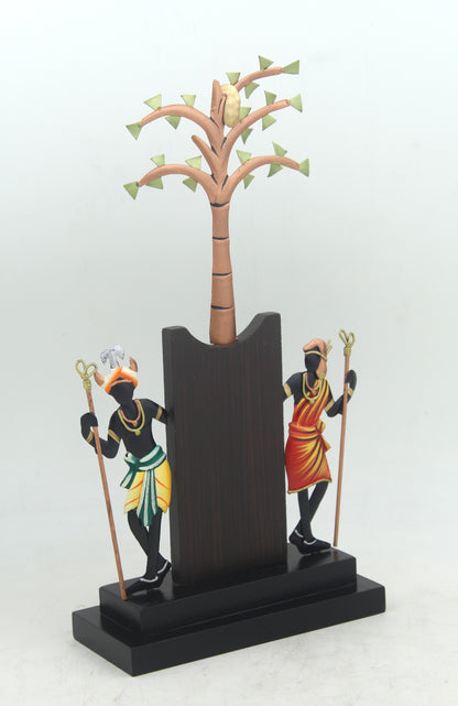 Chhattisgarh Tribal Dance: Wrought Iron Tree Memento
