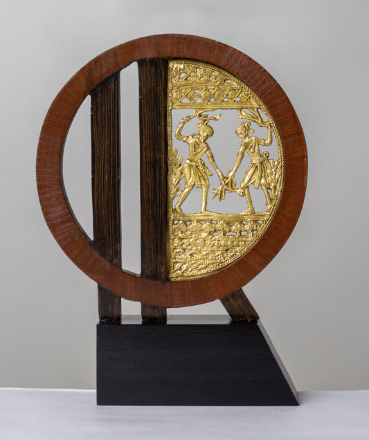 Brass Wooden Dhokra Jali Memento - Cultural Grace for Meaningful Recognition