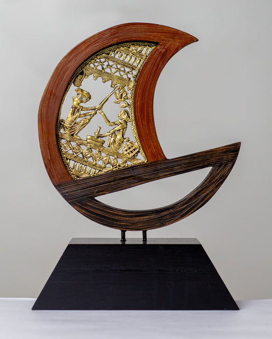 Brass Wooden Dhokra Jali Memento – A Tribute to Tribal Elegance