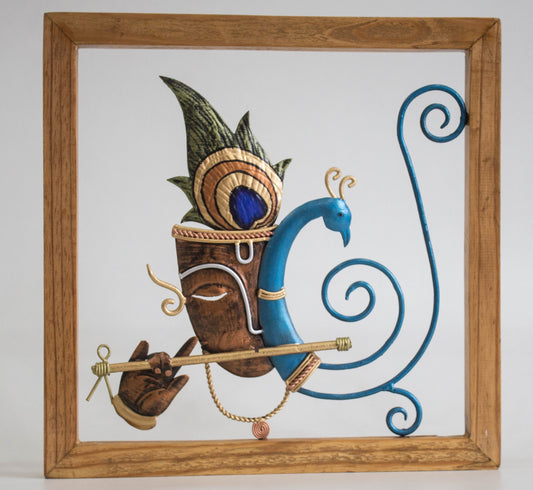 Wall Décor - Krishna and Peacock Frame