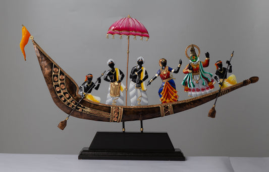 Kathakali Dance Memento: Wrought Iron Ship Table Top Decor