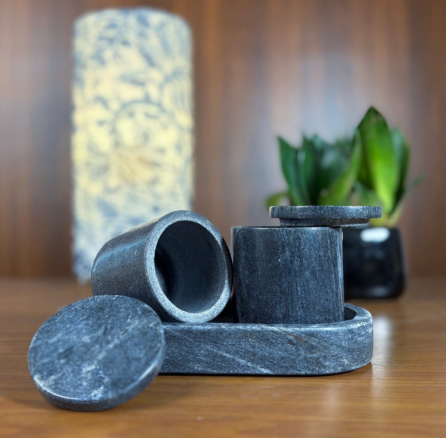 Black Marble Luxury | Bathroom / Kitchen Utility Marble Set of 3 | Black Marble