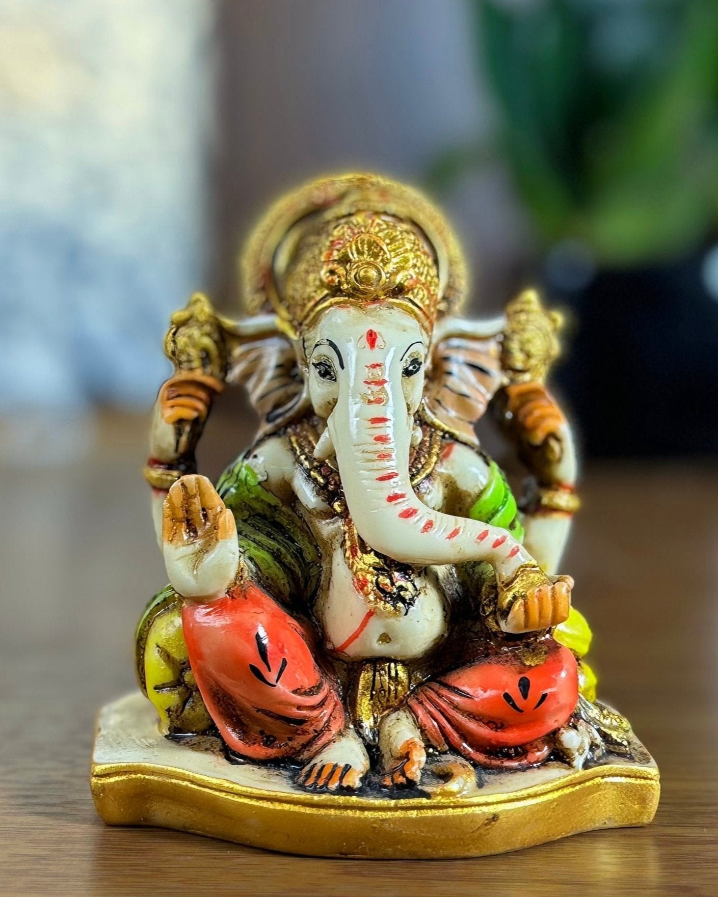 Wisdom Incarnate | Resin Ganesha Hand Painted | 10cm