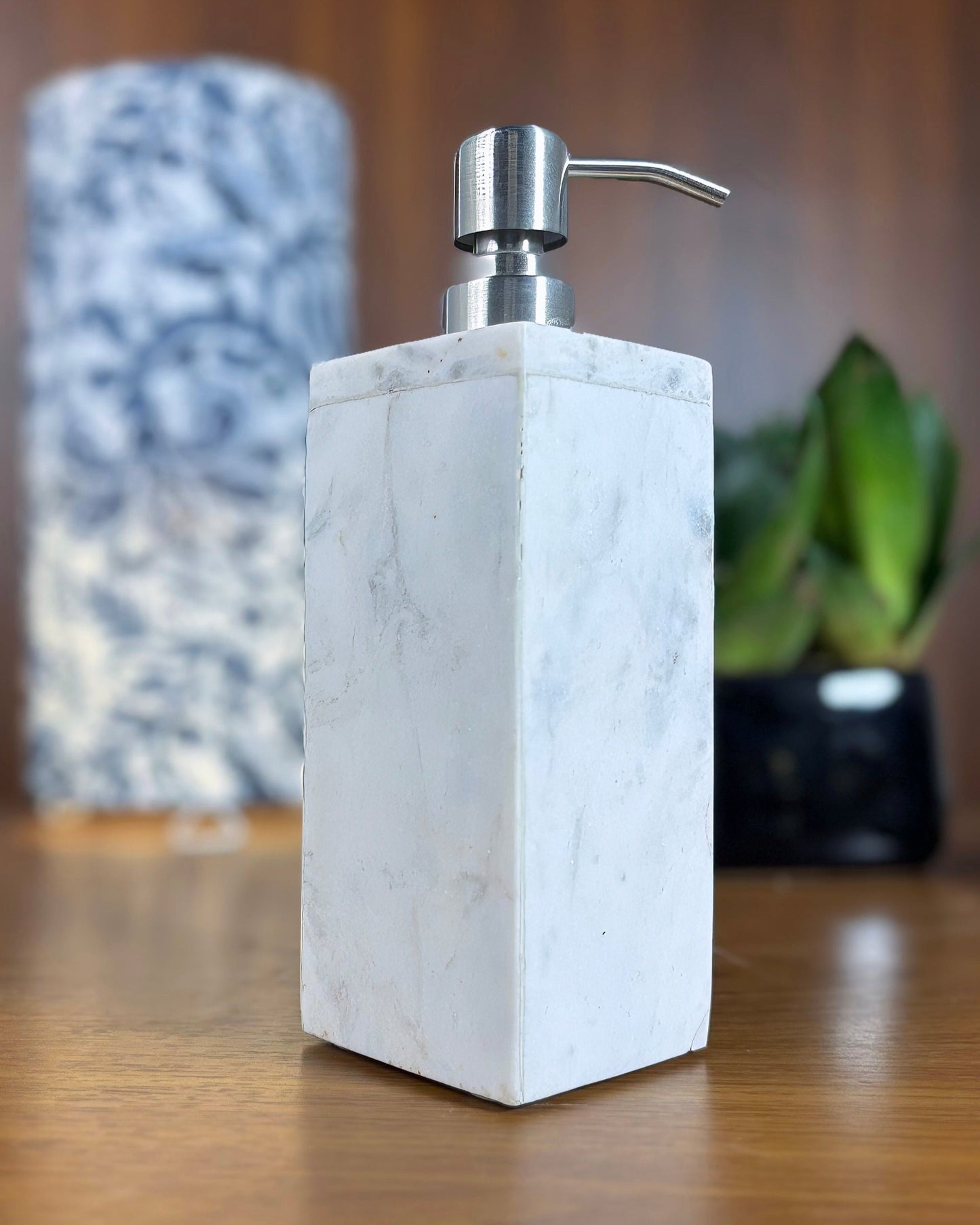 Touch of Marble | White Marble Lotion Pump / Soap Dispenser | 21cm White Marble